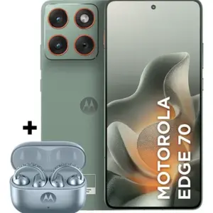 Kit Smartphone Motorola Edge 70 5g 512gb Verde Claro + Fone Bluetooth Moto Buds Loop Ice Melt Swarovski