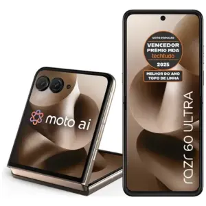 Smartphone Motorola Razr 60 Ultra - 1tb 32gb (16gb Ram+16gb Ram Boost) Snapdragon 8 Elite Tela Dobrável 7 E Externa 4 Moto Ai 50mp Camera - Madeira