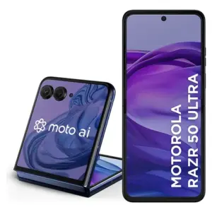 Smartphone Motorola Razr 50 Ultra - 512GB 24GB (12GB RAM+12GB Ram Boost) Tela dobrável 6,9" pOLED e externa 4” Moto AI camera IPX8 - Navy blue