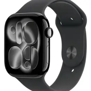 Apple Watch Series 11 GPS - Caixa preta brilhante de alumínio – 46 mm - Pulseira esportiva preta – M/G