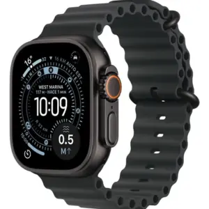 Apple Watch Ultra 3 GPS + Cellular • Caixa preta de titânio – 49 mm • Pulseira Oceano preta