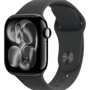 Apple Watch Series 11 GPS - Caixa preta brilhante de alumínio – 42 mm - Pulseira esportiva preta – P/M - Distribuidor Autorizado