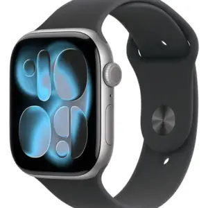 Apple Watch Series 11 GPS - Caixa cinza-espacial de alumínio – 46 mm - Pulseira esportiva preta – M/G