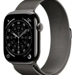 Apple Watch Series 11 GPS + Cellular - Caixa ardósia de titânio – 46 mm - Pulseira ardósia estilo milanês – P/M - Distribuidor Autorizado