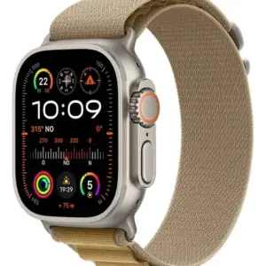 Apple Watch Ultra 2 GPS + Cellular • Caixa natural de titânio de 49 mm • Pulseira loop Alpina canela – M