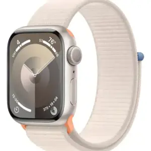 Apple Watch Series 9 GPS • Caixa estelar de alumínio – 41 mm • Pulseira Loop esportiva estelar