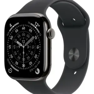 Apple Watch Series 11 GPS + Cellular - Caixa ardósia de titânio – 46 mm - Pulseira esportiva preta – P/M - Distribuidor Autorizado