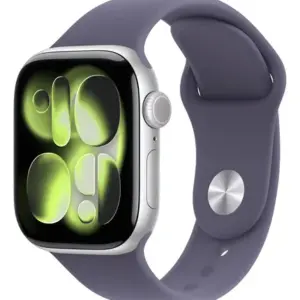 Apple Watch Series 11 GPS - Caixa prateada de alumínio – 42 mm - Pulseira esportiva roxo-névoa – M/G - Distribuidor Autorizado