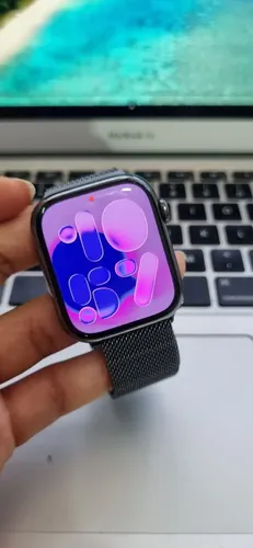 Apple Watch 7 45mm Cinza Aço Inox Garantia Bat 100% S7 Steel