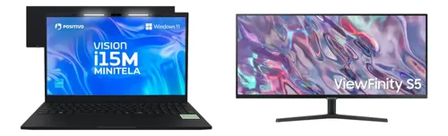 Kit Produtividade: Notebook Positivo I3 8gb 256gb Ssd 15.6 Preto + Monitor Samsung 34 Wqhd 100hz