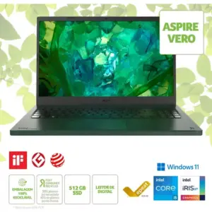 Notebook Acer Vero AV15-53P-56HM Intel® Core™ i5 – 1335U 15.6” Full HD Intel® Iris® Xe 512 GB SSD 8 GB RAM Windows 11 Home