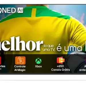 Smart TV 4K 55" LG QNED73 Portal de Games Processador AI α7 Gen8 4K Super Upscaling Google Cast Integrado Controle AI Magic WebOS 25 Modo Esportes Alerta de Esportes