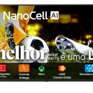 Smart TV 4K 50" LG NanoCell 50NANOA Processador α7 AI Ger8 4K Super Upscaling Google Cast Alexa Integrado Controle AI Smart Magic WebOS 25