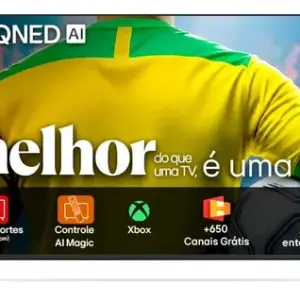 Smart TV 4K 50" LG QNED73 Portal de Games Processador AI α7 Ger8 4K Super Upscaling Google Cast Integrado Controle AI Magic WebOS 25 Modo Esportes Alerta de Esportes