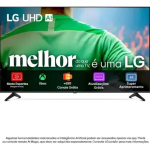 Smart TV LG UHD AI UA75 43 polegadas HDR10 Pro Processador α7 AI Ger8 webOS 25
