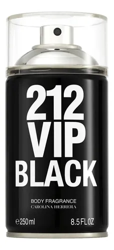 Body Spray Carolina Herrera 212 VIP Black 250ml masculino - Body Splash de longa fixação