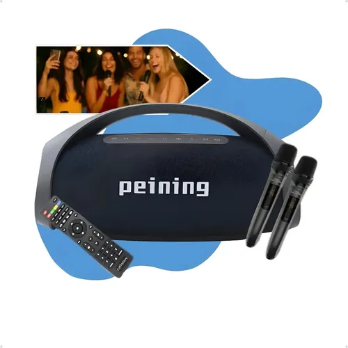 Caixa De Som Boombox Peining 400w 2-mic 5.3 Pei-sp02 Festa Preto