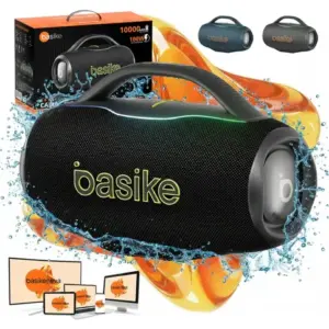 Basike Caixa de Som Sem fio Boombox Plus 100W Bluetooth 10000Mah IPX6 Prova D'água Portátil Uso Externo RGB Hifi TWS BASS Forte Áudio de Alta Qualidade Para Samba Baile Funk Carioca HipHop Forró Axé
