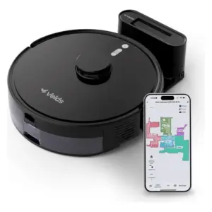 Robô Aspirador de Pó Velds 3 em 1 – Varre Aspira e Passa Pano com Mapeamento via App e Sensor Antiqueda, Preto