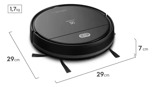 Robo Aspirador de Pó 2h20min bateria longa duração automático varre aspira passa pano Electrolux ERB10 bivolt preto sensor antiqueda