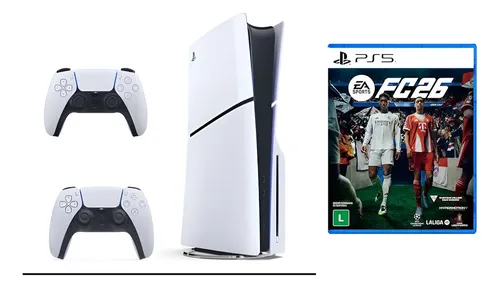 Console Playstation 5 Slim Fisico -2 Controles Ps5 Nacional Branco