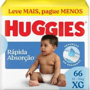 Huggies Fralda Descartável Rápida Absorção XG - 66 Un