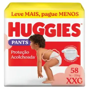 Huggies Fralda Pants Roupinha Proteção Acolchoada XXG - 58 Un