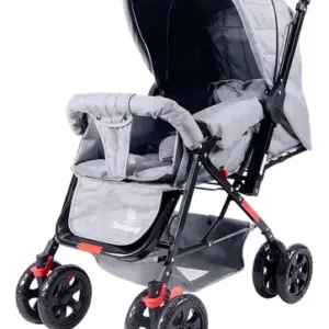 Carrinho de bebê de paseio Bambinelli FOX cinza-claro com chassi de cor preto