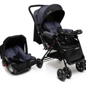 Travel System Duo, Cosco Kids, Reverse, 0 a 15kg, Preto Rajado