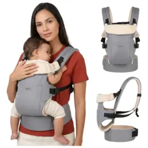 Bolsa Canguru Carregador Ergonômico Até 25kg Assento Aiebao Cor Cinza