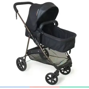 Carrinho De Bebê Passeio Berço Moisés Napoli Preto Galzerano