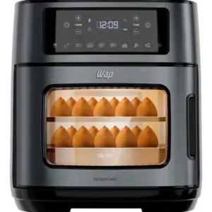 Fritadeira Elétrica Air Fryer Oven Black INOX WAP WAOD2 12 Litros 4 em 1 Porta com Abertura Lateral e Removível 1800W
