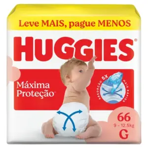 Huggies Fralda Descartável Máxima Proteção G - 66 Un
