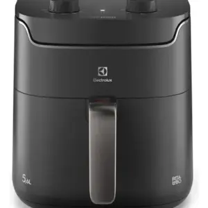 Air fryer Fritadeira Elétrica Electrolux sem oleo Rita Lobo 5,8L 8 receitas pré-sugeridas timer 60 minutos desligamento automático cesto removivel dupla camada antiaderente 1400W EAF40 Cinza