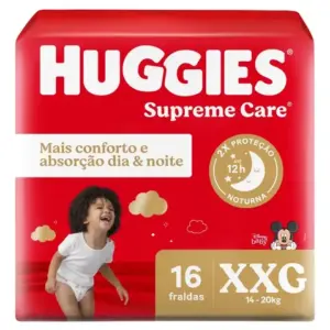 Fraldas Huggies Supreme Care XXG 16 unidades