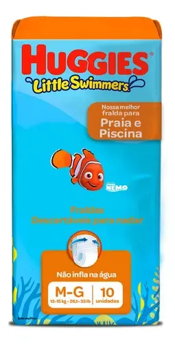 Huggies Fralda Little Swimmers M/G - 10 Fraldas