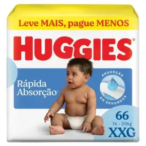 Fralda Huggies Rápida Absorção XXG 66 Unidades