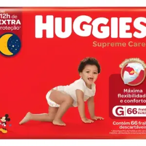 Fralda Huggies Supreme Care Hiper G C/66un