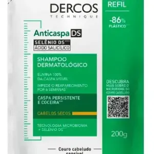 Refil Shampoo Anticaspa Intensivo Cabelos Secos Dercos Vichy 200g