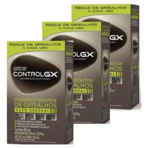 Kit 3 Shampoo Redutor de Grisalhos Grecin Control GX 118ml cada