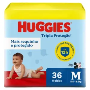 Fralda Descartável Huggies Tripla Proteção M 5,5à9,5kg 36und Tamanho Médio (M)