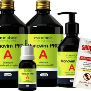 Kit Monovin Pro A Original Crescimento Capilar Acelerado (4 Itens) Autorizado Anvisa + Brinde