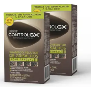 Kit 2 Shampoos Redutor De Grisalhos Grecin Control Gx 118 Ml