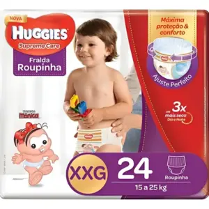 Fralda Huggies Xxg Supreme Care Roupinha Mega 24 Unidades