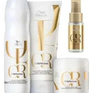 Kit Wella Oil Reflections para Brilho e Maciez com Shampoo, Condicionador, Máscara e Óleo Capilar