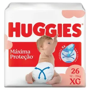 Huggies Fralda Descartável Máxima Proteção XG - 26 Un