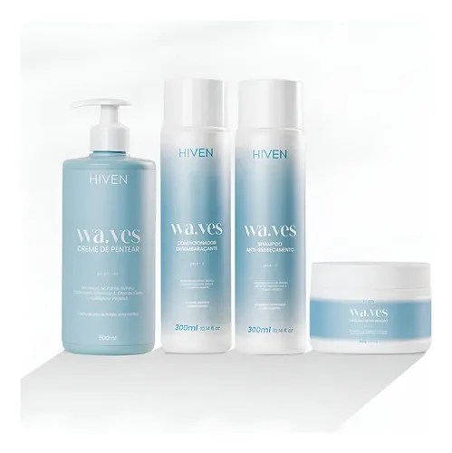 Kit Linha Waves Completa Cabelos Cacheados E Ondulados Definição