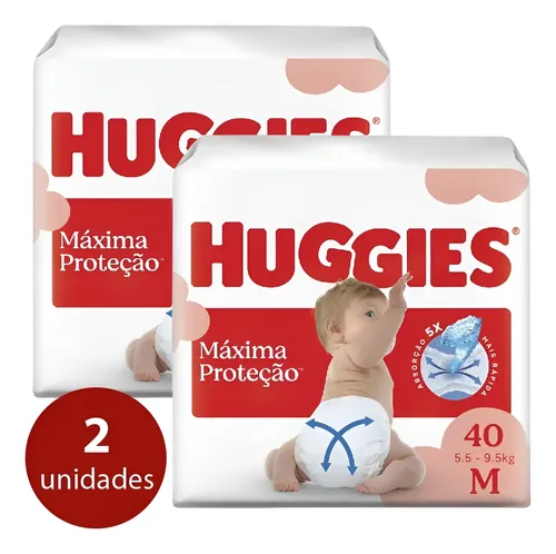 Kit Fraldas Huggies Supreme Care Mega M - 80 Fraldas