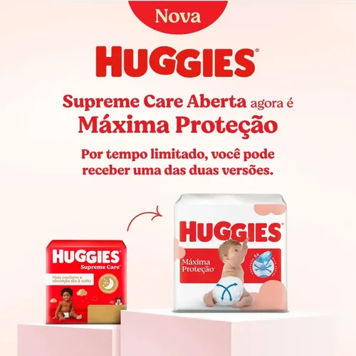 Fralda Infantil Huggies Supreme Care Xxxg Grandinhos Proteção Noturna com 46 Unidades