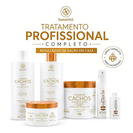 Kit Samontte Ativação De Cachos 6 Produtos Umectação